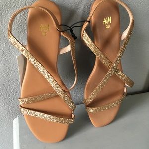 H&M gold glitter sandals